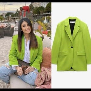 Zara Lime Green Women's Blazer
